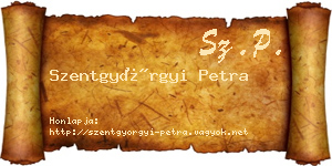 Szentgyörgyi Petra névjegykártya