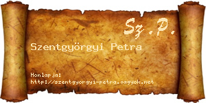 Szentgyörgyi Petra névjegykártya
