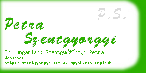 petra szentgyorgyi business card