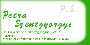 petra szentgyorgyi business card